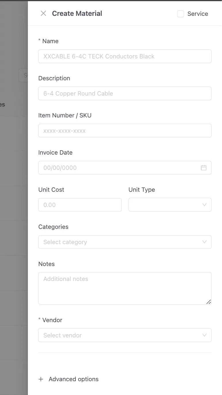 Creating services: Labor or service items charged at hourly or fixed rates
