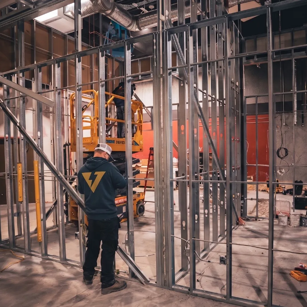 Electrical contractor working on site