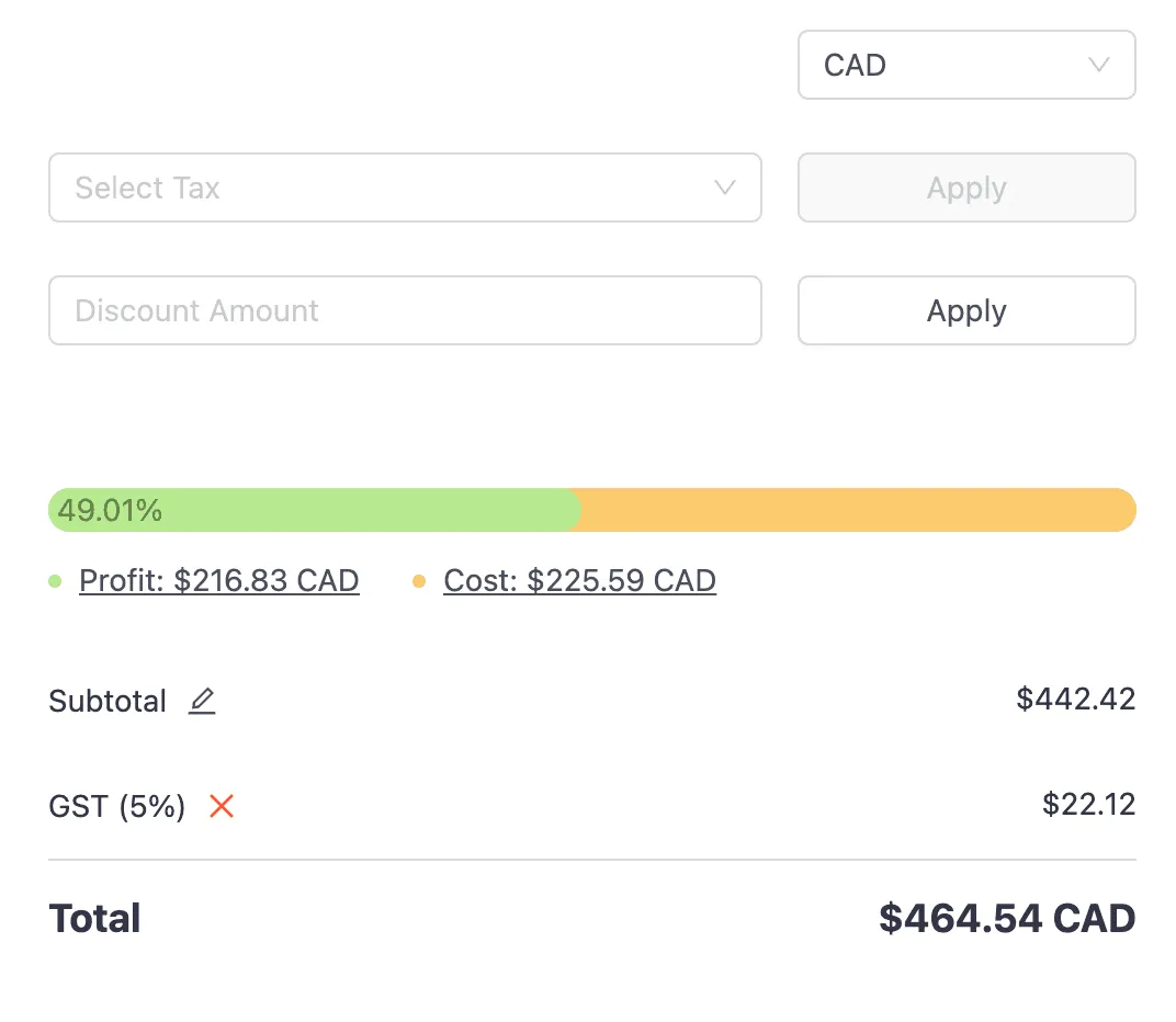 You can create new taxes by clicking the 'Create' button in the dropdown.